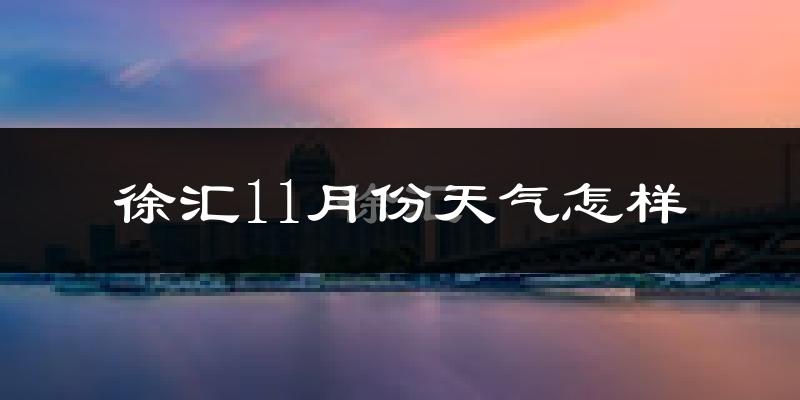 徐汇11月份天气怎样?徐汇十一月冷吗?
