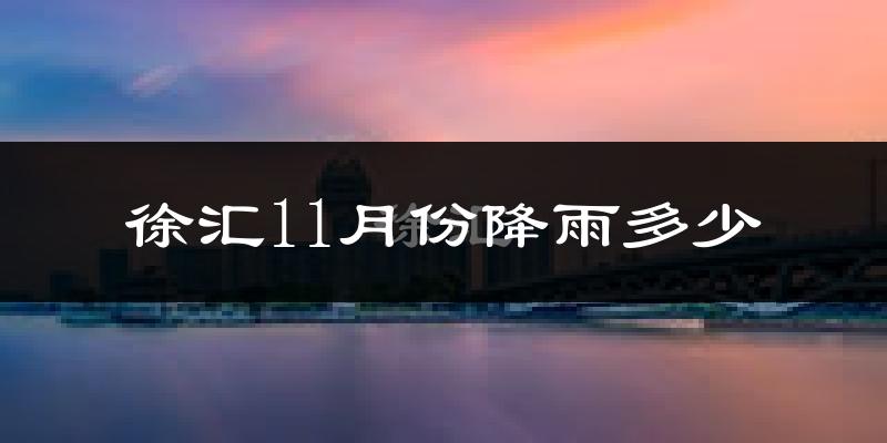 徐汇11月份降雨多少?