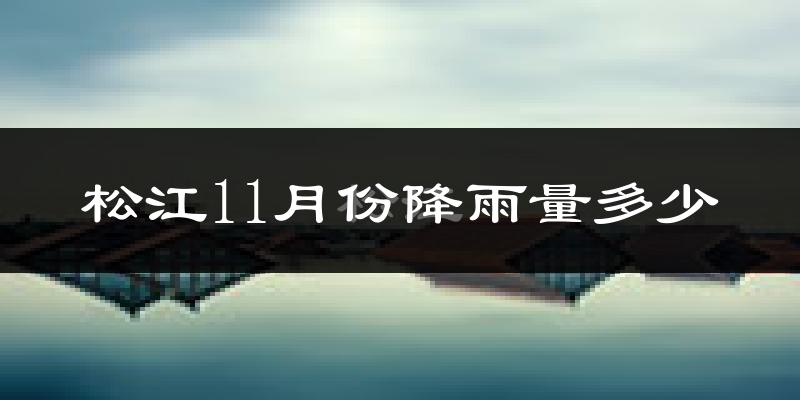 松江11月份降雨量多少?松江十一月下雨多吗?