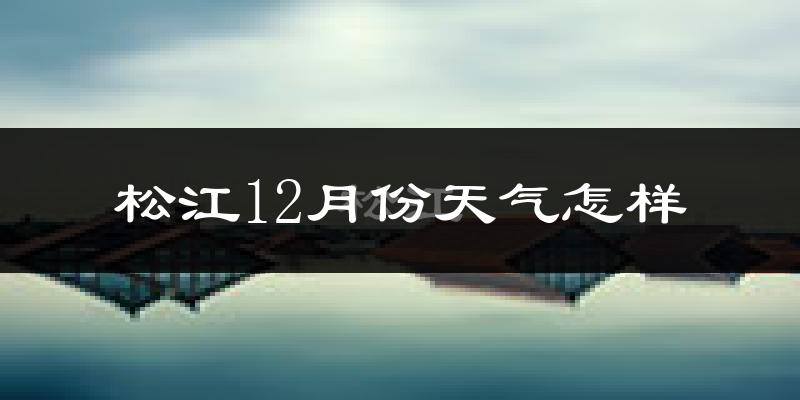 松江12月份天气怎样?松江十二月冷吗?