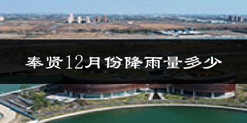 奉贤12月份降雨量多少?奉贤十二月下雨多吗?